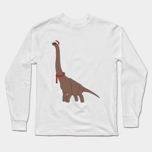 Christmas Brown Dinosaur Digital Art | Christmas Special | illusima Long Sleeve T-Shirt